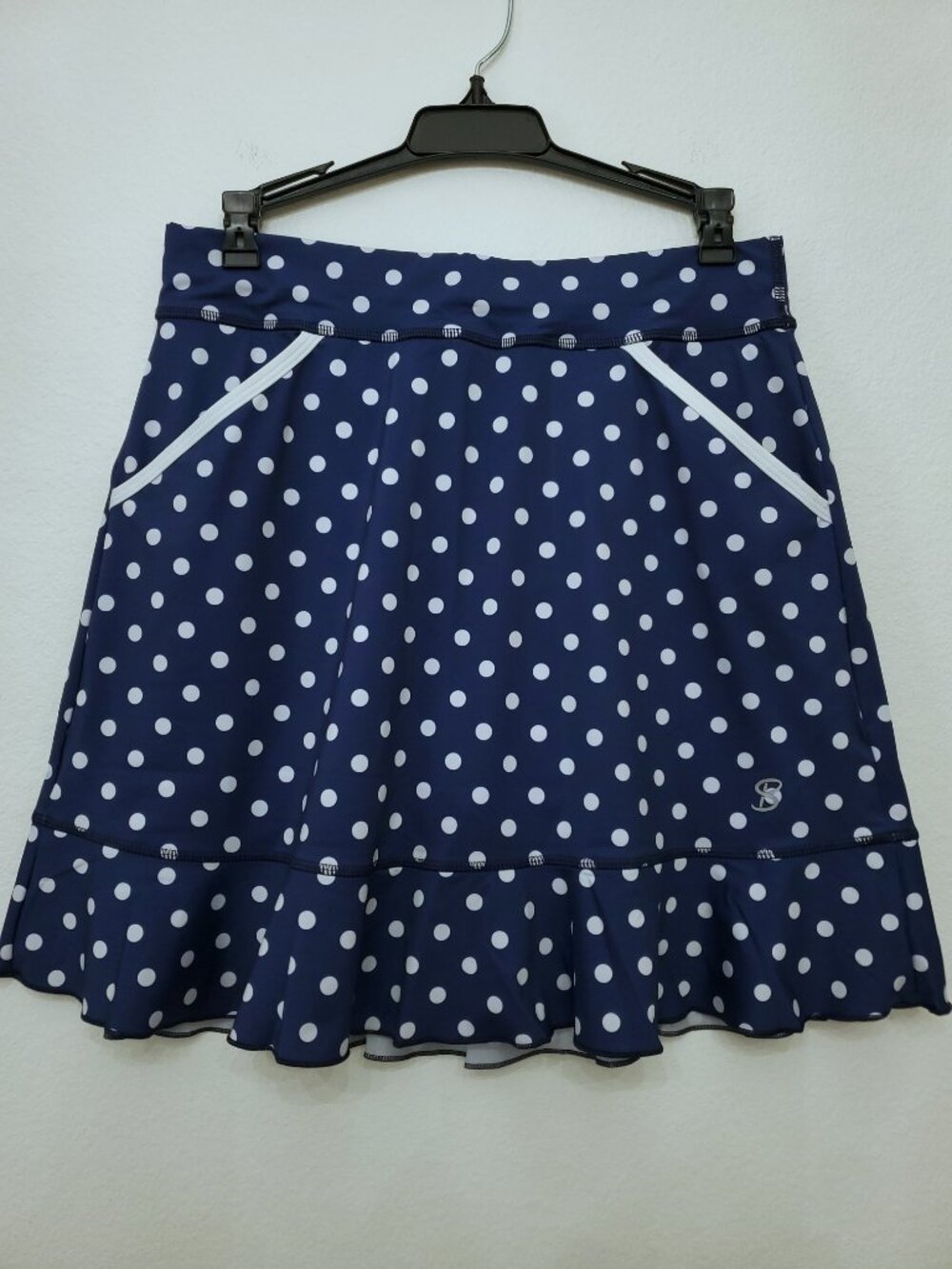 Sofibella Women’s Polka Dot Ruffle Tennis Golf Pickleball Sporty Skirt Size S